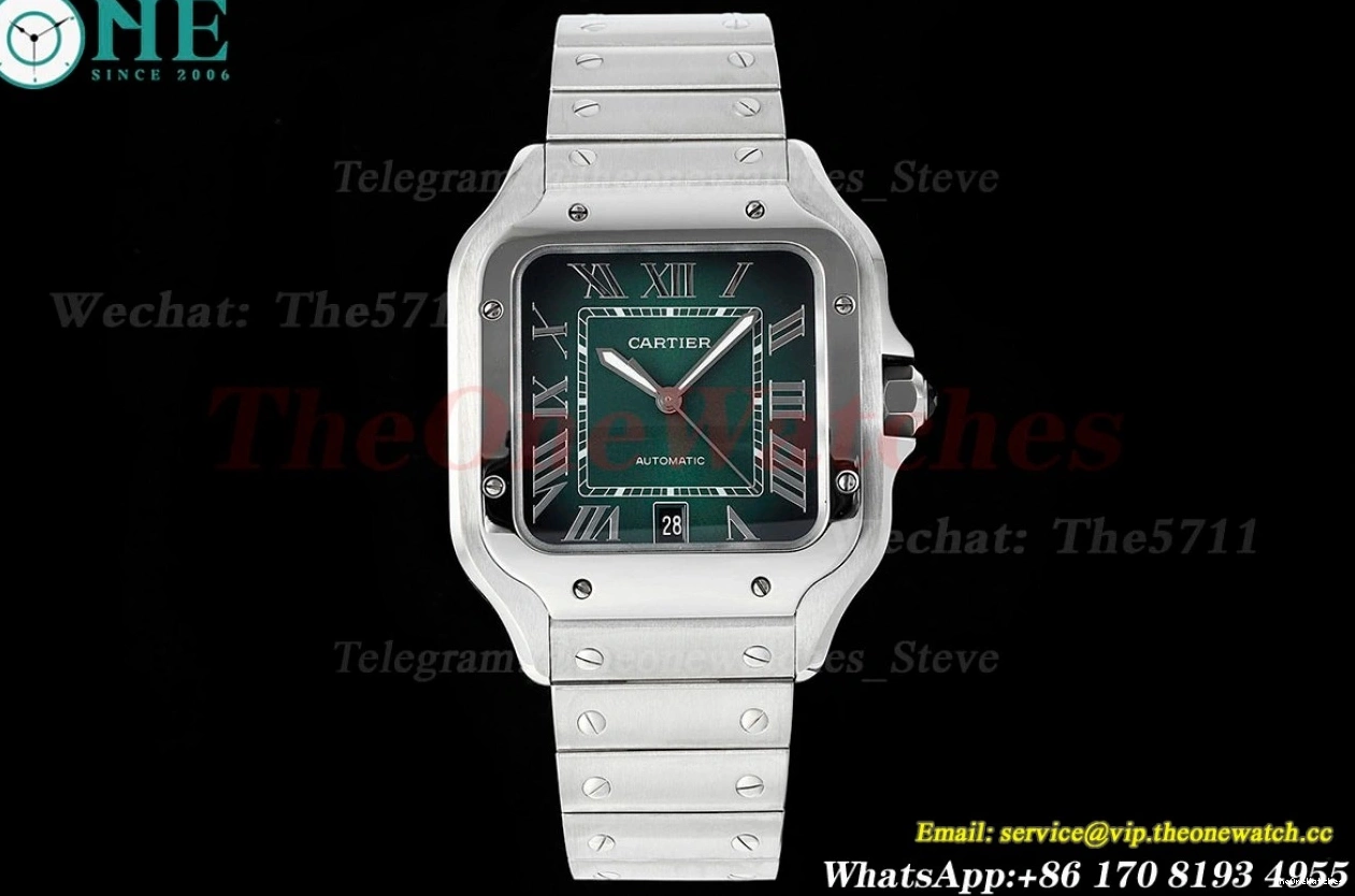 SS SS Santos Cartier XL 40mm MY9015 AF Green De Dial 0522